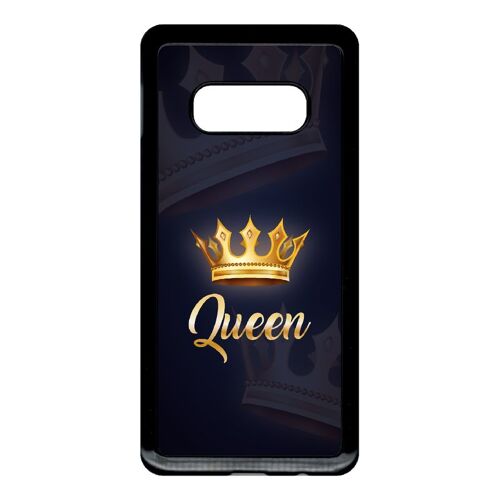 Coque Pour Smartphone - Queen Fond Noir - Compatible Avec Samsung Galaxy S10e - Plastique - Bord Noir