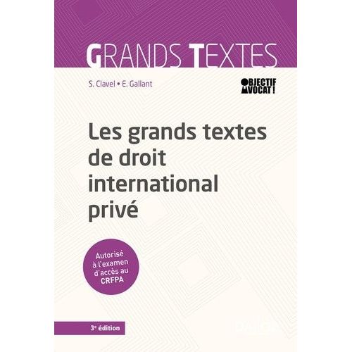 Les Grands Textes De Droit International Privé