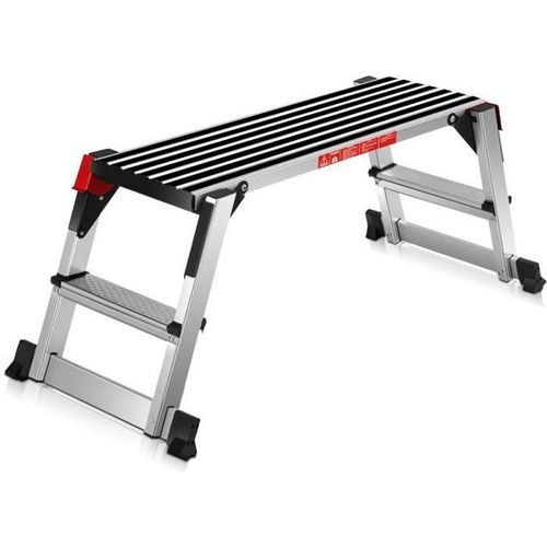 COSTWAY Marchepied Escabeau en Aluminium Pliant 96 x 30 x 50CM Charge 150KG Pied Antidérapant pour Maison,Atelier et Garage