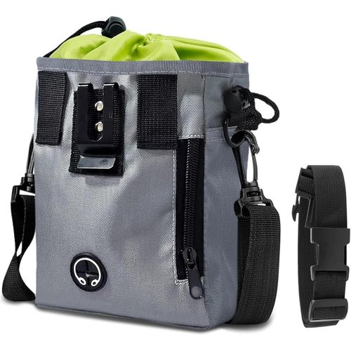 Apt-Sac Friandise Pour Chien, Pochette Friandise Chien Avec Plusieurs Poches, 3 Façons De Transporter, Sac De Dressage Pour Chien, Convient Aux Chiens De Petite Et Moyenne Taille (Gris)