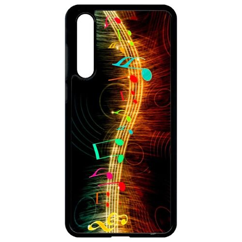 Coque Pour Smartphone - Musique Note Multicolor - Compatible Avec Huawei P20 Pro - Plastique - Bord Noir