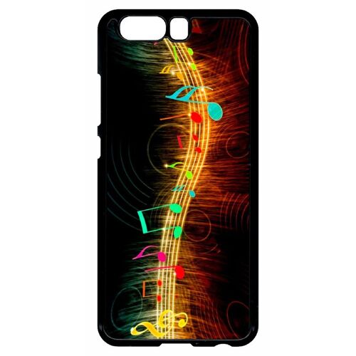 Coque Pour Smartphone - Musique Note Multicolor - Compatible Avec Huawei Ascend P10 - Plastique - Bord Noir
