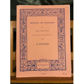 A. Savard Morceau De Concours Pour Cornet À Piston Et Piano Partition Leduc