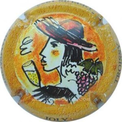 Capsule De Champagne Joly Troissy Femme Avec Coupe À Gauche Contour Ocre