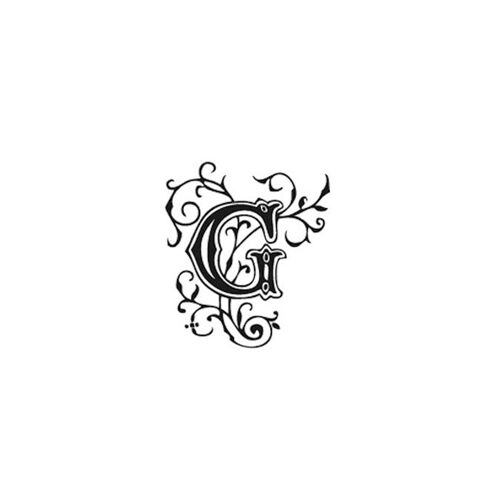 Tampon Bois Alphabet Arabesque Lettre G, 2,8 X 2,8 X 2,8 Cm