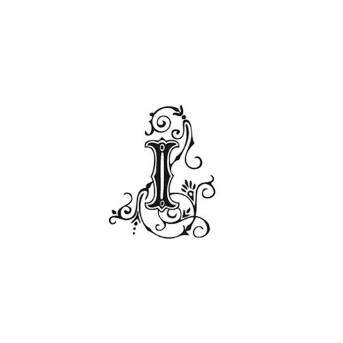 Tampon Bois Alphabet Arabesque Lettre I, 2,8 X 2,8 X 2,8 Cm