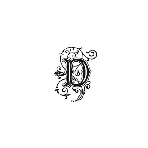 Tampon Bois Alphabet Arabesque Lettre D, 2,8 X 2,8 X 2,8 Cm