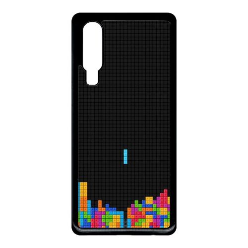 Coque Pour Smartphone - Tetris Black - Compatible Avec Huawei P30 - Plastique - Bord Noir