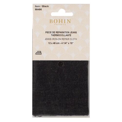 Pièce De Réparation Percale Thermocollante Jean Noir