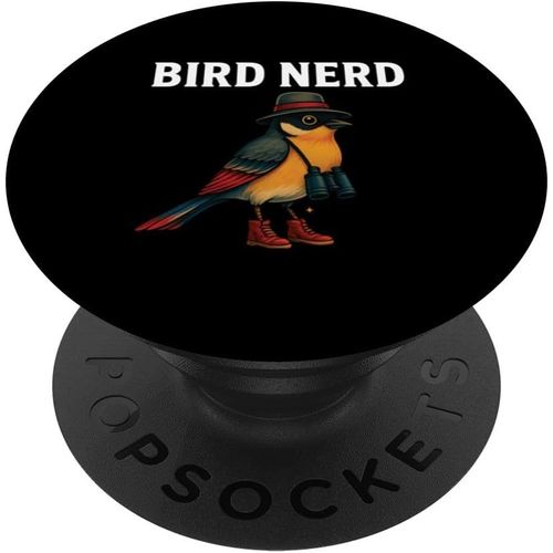 EPKH-Bird Nerd Cute Birdwatcher Nature Lover Jumelles Humour Art PopSockets PopGrip Adhésif