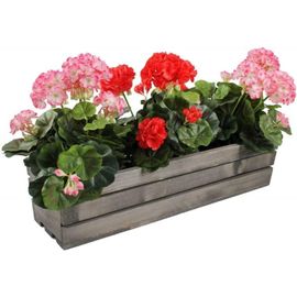 Jardinière En Bois-Longue Jardinière-Gris-600 X 180 X 150 Mm