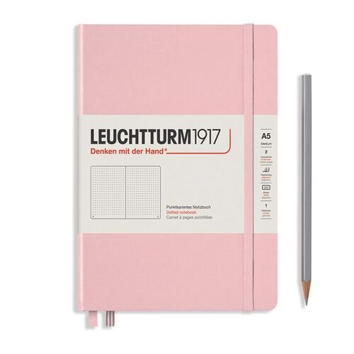 Carnet De Notes Rigide A5 14.5 X 21 Cm Pointillé Rose Poudré
