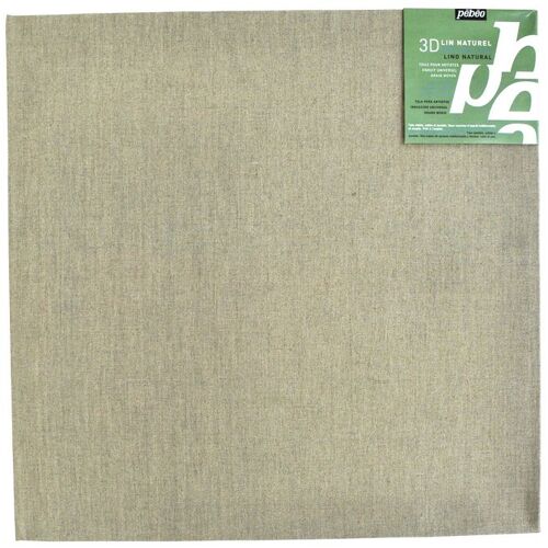Châssis 3d Carré Entoilé Lin Naturel 50 X 50 Cm