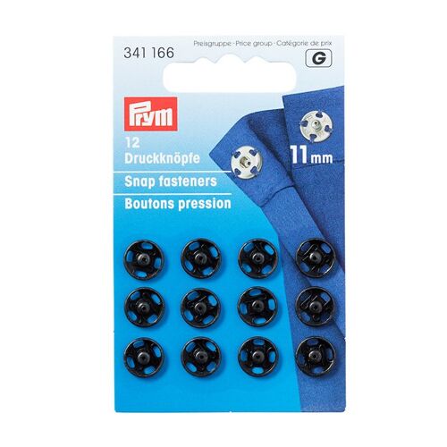 Bouton,Pression À Coudre 11 Mm 12 Pcs Noir