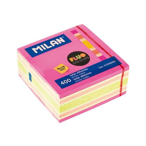 Bloc,Notes Adhésives Fluo 76 X 76 Mm 400 Pcs