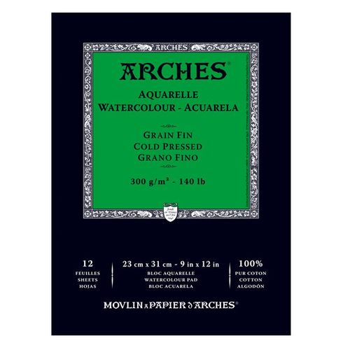 Bloc De Papier Aquarelle 300 G Sur M² Grain Fin