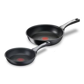 Tefal Unlimited On Lot De 2 Poêles 20/26 Cm, Induction, Revêtement Antiadhésif Résistant, Fonction Thermo-Signal, Fabriqué En France G2599002, Noir