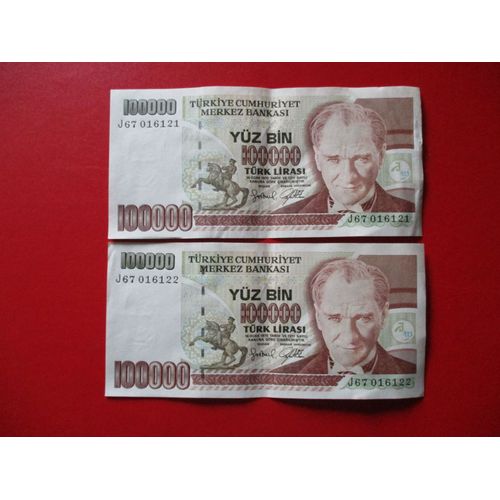 2 Billets De Turquie Avec Numéros Successifs