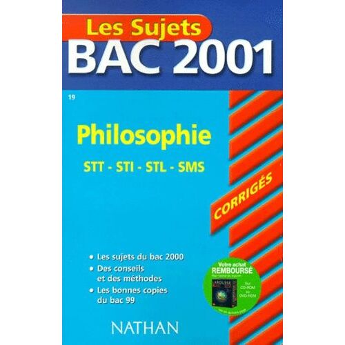 Philosophie Bac Stt/Sti/Stl/Sms - Corrigés 2001
