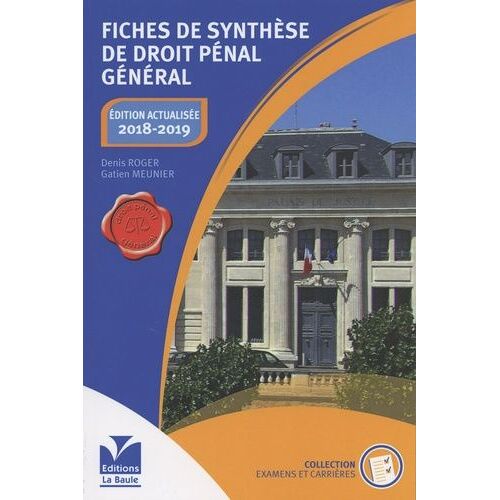 Fiches De Synthèse De Droit Pénal Général