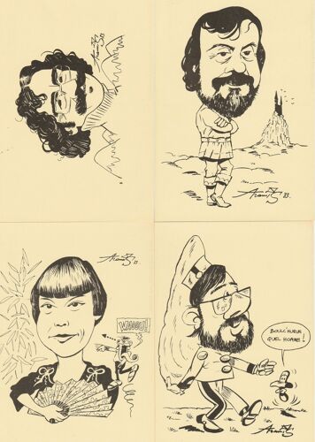 Aramis : 16 Cartes Postale Caricatures De Dessinateurs Bd (1983)