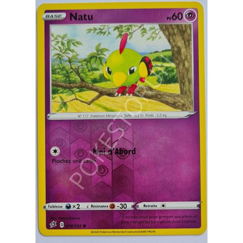Carte Pokemon - Natu 076/192 - Holo-Reverse