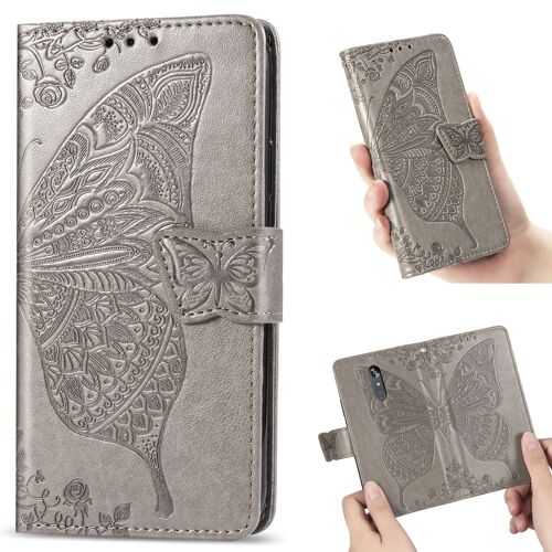 An Gris Samsung Galaxy M30 Coque Pu Cuir Portefeuille Coque Housse Case Etui