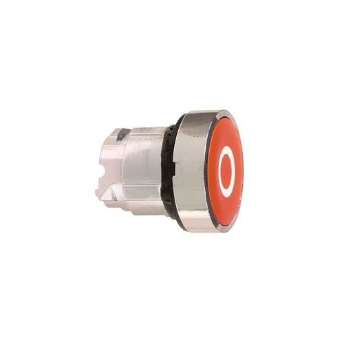Tête de bouton poussoir diamètre 22 affleurant rouge "O" garniture en métal blanc