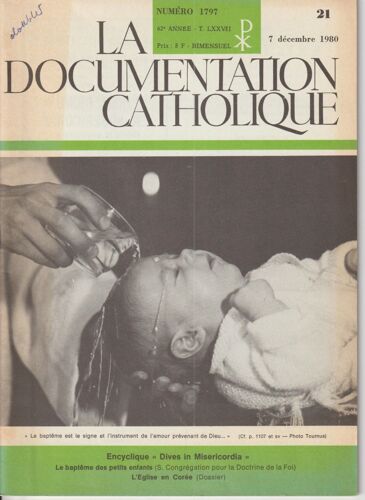 La Documentation Catholique N° 1797 Du 7 Décembre 1980