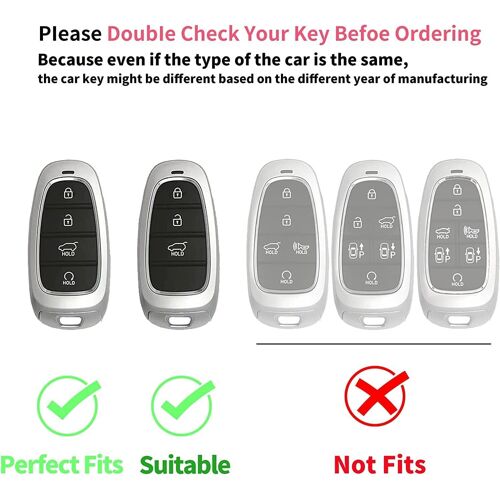 [4 Couleurs] Tucson N Line Hybride Coque Clé Avec Porte Clef Pour Hyundai Tucson Nx4 2020-2023 2024 Accessoire Protection Cle (Blanc)
