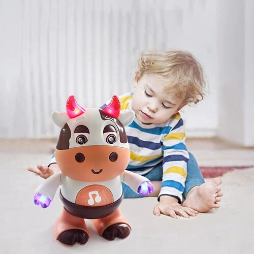 Jouets De Vache Musicaux Pour Bébé,Jouet De Vaches Qui Danse Pour Bébé,Jouets Sensoriels Pour Tout-Petits Avec Led,Cadeaux D'anniversaire De Noël