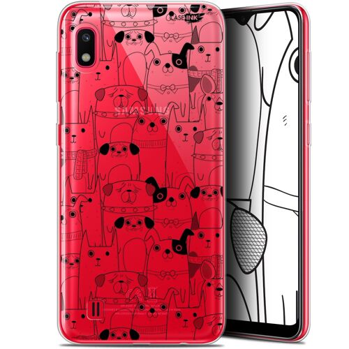CASEINK Coque Pour Samsung Galaxy A10 (6.2 ) Gel HD [ Nouvelle Collection - Souple - Antichoc - Imprimé en France] Chien Noir