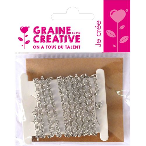 Chaine Argenté 1 Mètre Maille 3,8 Mm