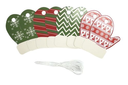 Etiquettes Mouffles 5,4 X 4,6 Cm + Cordelette 2m 8 Pièces