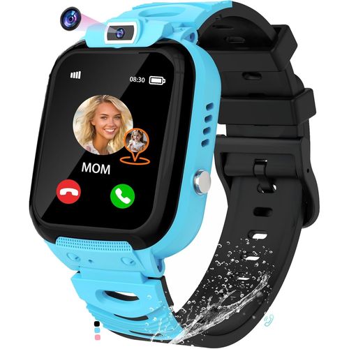 Montre Connectée Enfant pour Garçon Fille avec GPS Localisation Réveil Jeux de Puzzle Téléphone Étanchéité IP68 Caméra HD SOS Anniversaire Cadeaux numérique Jouets 4 5 6 7 8 9 10 11 12 13 ans