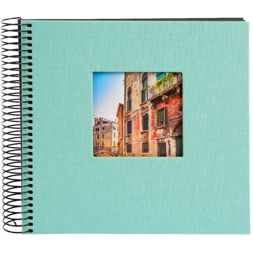 Album Photo Goldbuch Série Bella Vista Tradionnel En Lin - 21x20cm 40 Pages Noires - Couverture Personnalisable (Vert D'eau)