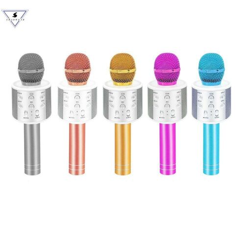 Bluetooth Wireless Microphone WS-858 Handheld Karaoke Mic USB Music KTV Player Bluetooth Speaker With Bags Microphones WS 858