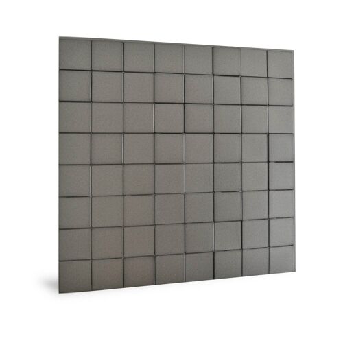 Panneau mural 3D Profhome 3D 705258 Harmony Cubes Smoked Gray Panneau décoratif lisse d'aspect plastique brillant gris 2,2 m2
