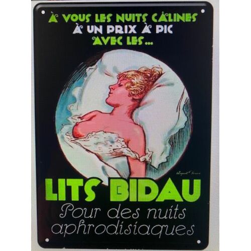 Plaque Vintage "Lits Bidau"