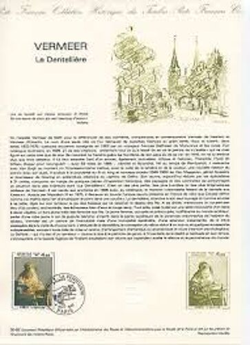 Vermeer La Dentellière - Document Philatélique Officiel 30-82 - Historique Du Timbre Poste - L'administration Des Postes Et Télécommunications