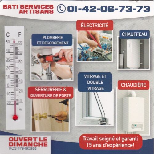 Magnet Thermomètre Bati Services Artisans 01 42 06 73 73