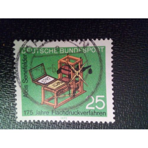 Timbre Allemagne Federale Yt 566 Presse Lithographique D'alois Senefelder (1771-1834), Inventeur 1972 ( 11612 )