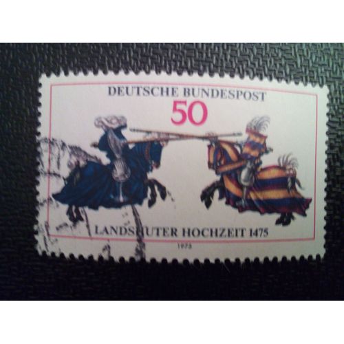 Timbre Allemagne Federale Yt 593 Mariage Princier Landshut 1475 1975 ( 11612 )
