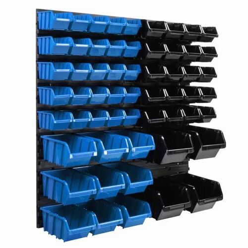 Panneau mural 77 x 78 cm avec 58 pcs Boîte Bleue et Noire plastique