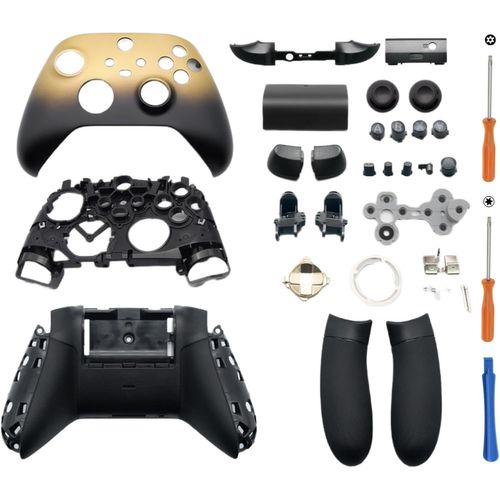Kit De Coque De Boîtier De Remplacement Accessoires Pour Xbox Series X/S Manette Sans Fil - Gold Special Edition,Plaques De Couverture Avant Coque Arrière Pièces De Boutons