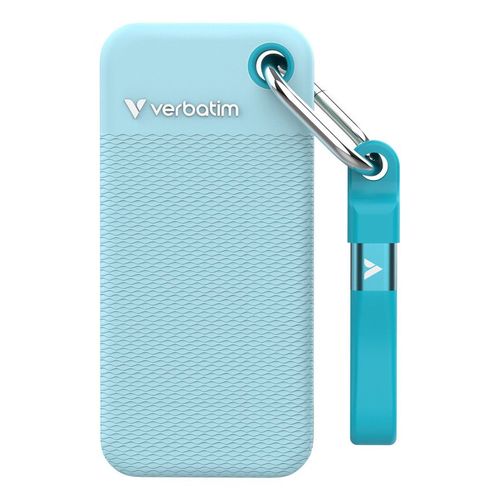 Disque dur externe VERBATIM Pocket SSD 1 To USB Type-C 3.2 Gen 2 (3.1 Gen 2) Bleu polaire