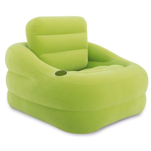 Fauteuil Pouf Gonflable Vert Avec Porte-Gobelet 68586np