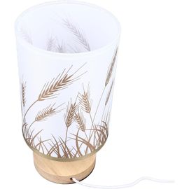 Petite Lampe De Table Lampes De Chevet Led À Intensité Variable Lampe De Table De Nuit Usb En Bois Massif Avec Abat-Jour En Épi De Blé Motif Floral Chambre À Coucher Pour Le Soin