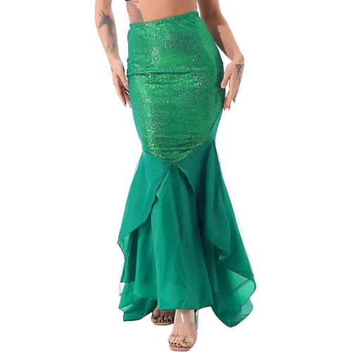 Femme Déguisement Sirène Princesse Cospaly Mermaid Costume Halloween Carnaval Elégente Jupe De Queue Sirène À Paillettes Mini Robe Soirée Cocktail Danse S-4xl