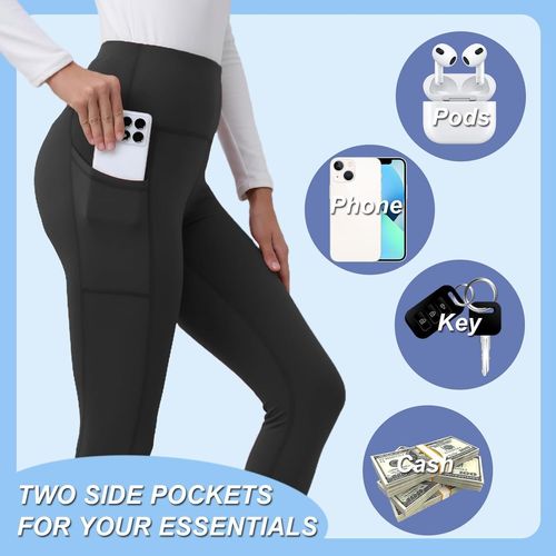 Legging De Sport Femme Avec Poches Pantalon De Jogging Taille Haute Opaque Leggings Push Up Yoga Fitness Gym